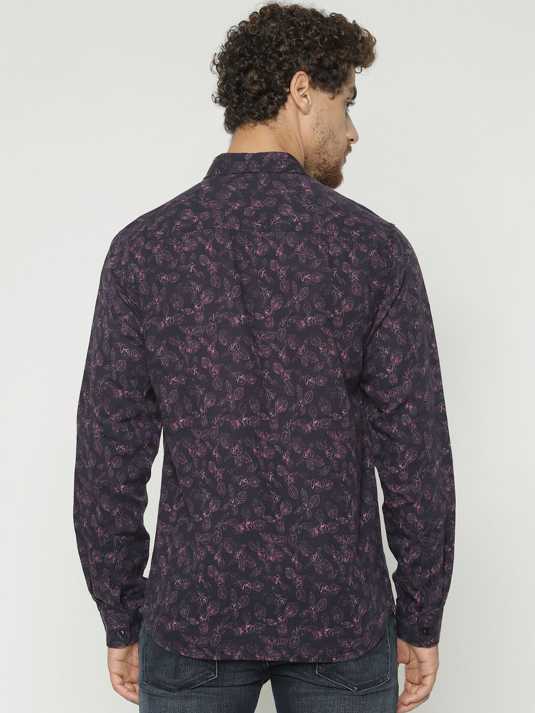 Purple All Over Print Full Sleeves Shirt