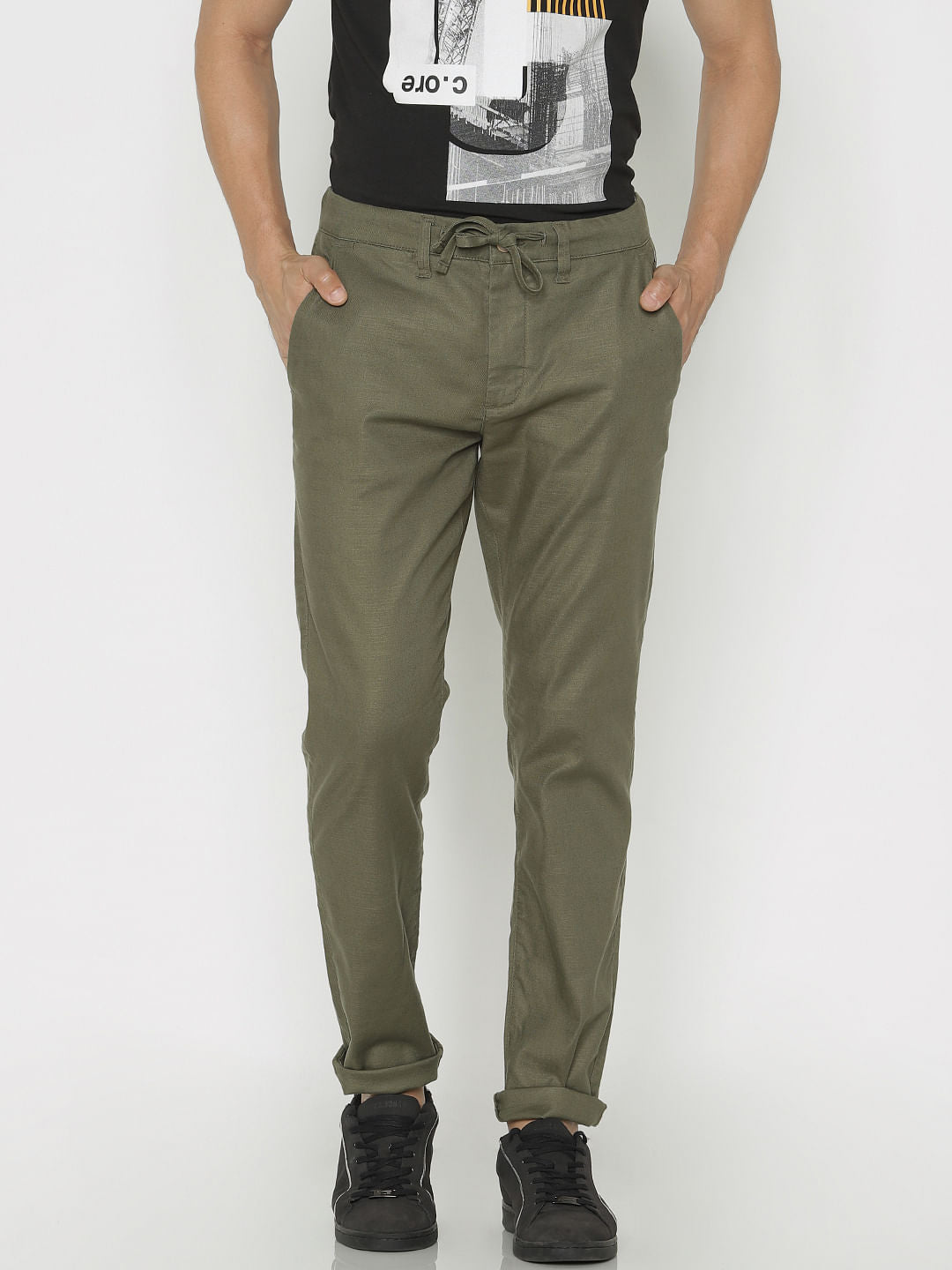 Green Slim Fit Pants - 27/32