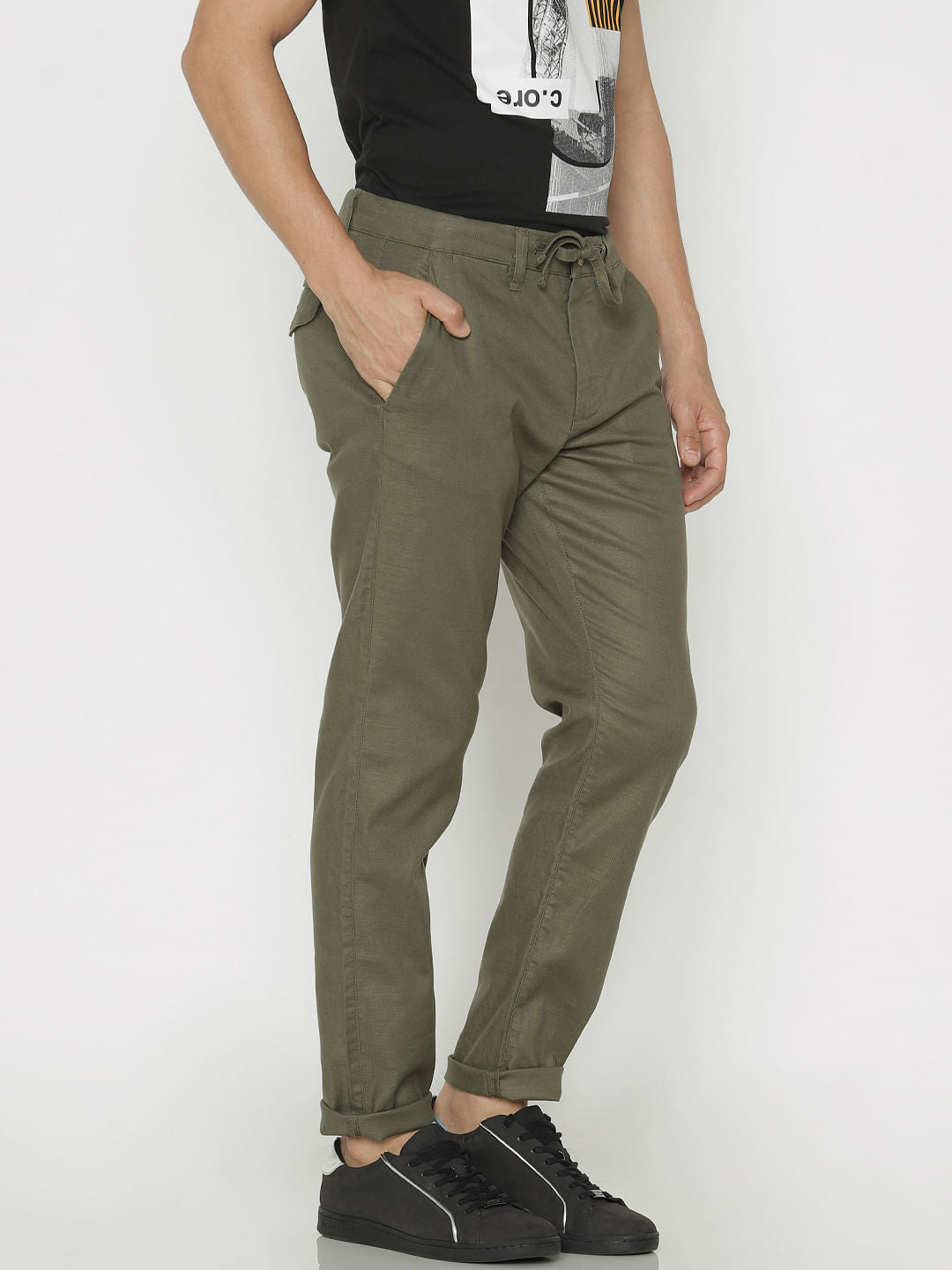 Green Slim Fit Pants