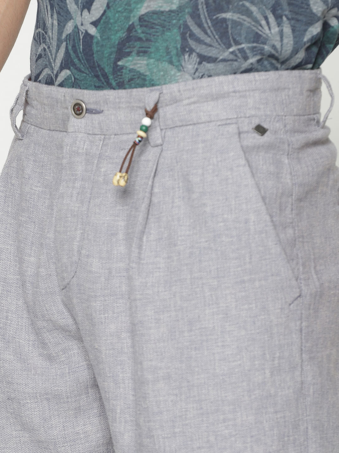 Grey Regular Fit Pants