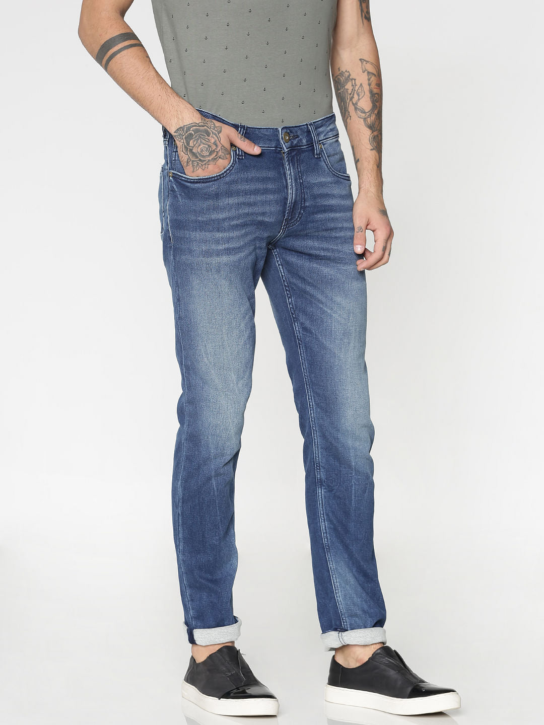 Blue Washed Ben Skinny Fit Jeans