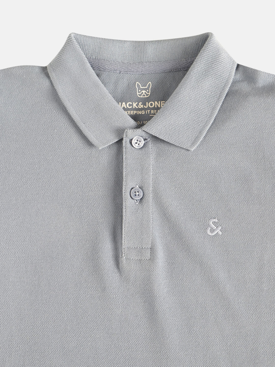 Boys Grey Polo Neck T-shirt