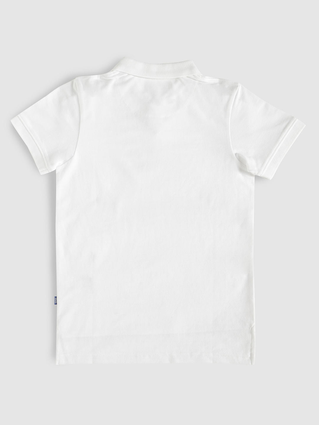 Boys White Polo Neck T-Shirt
