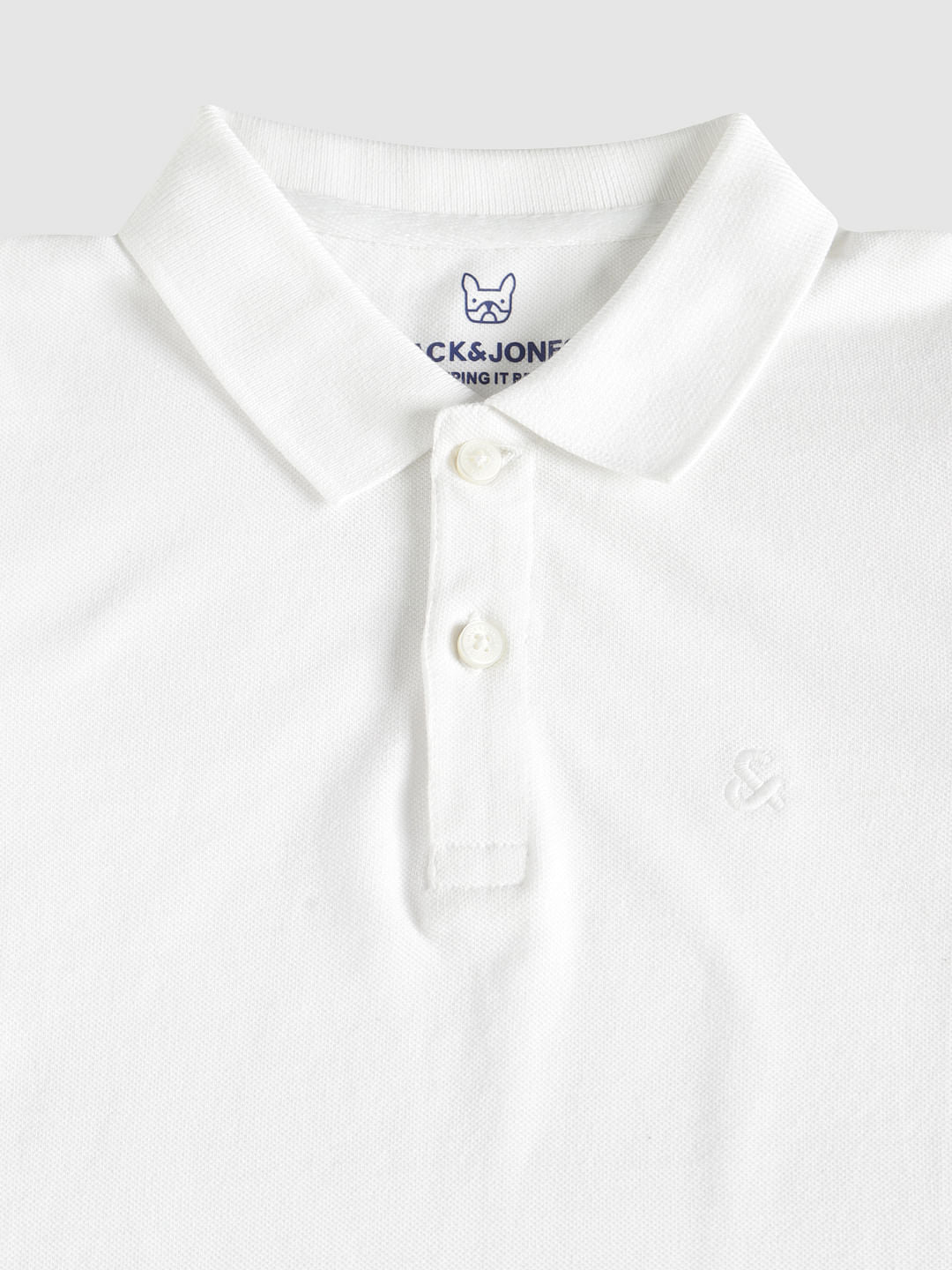 Boys White Polo Neck T-Shirt