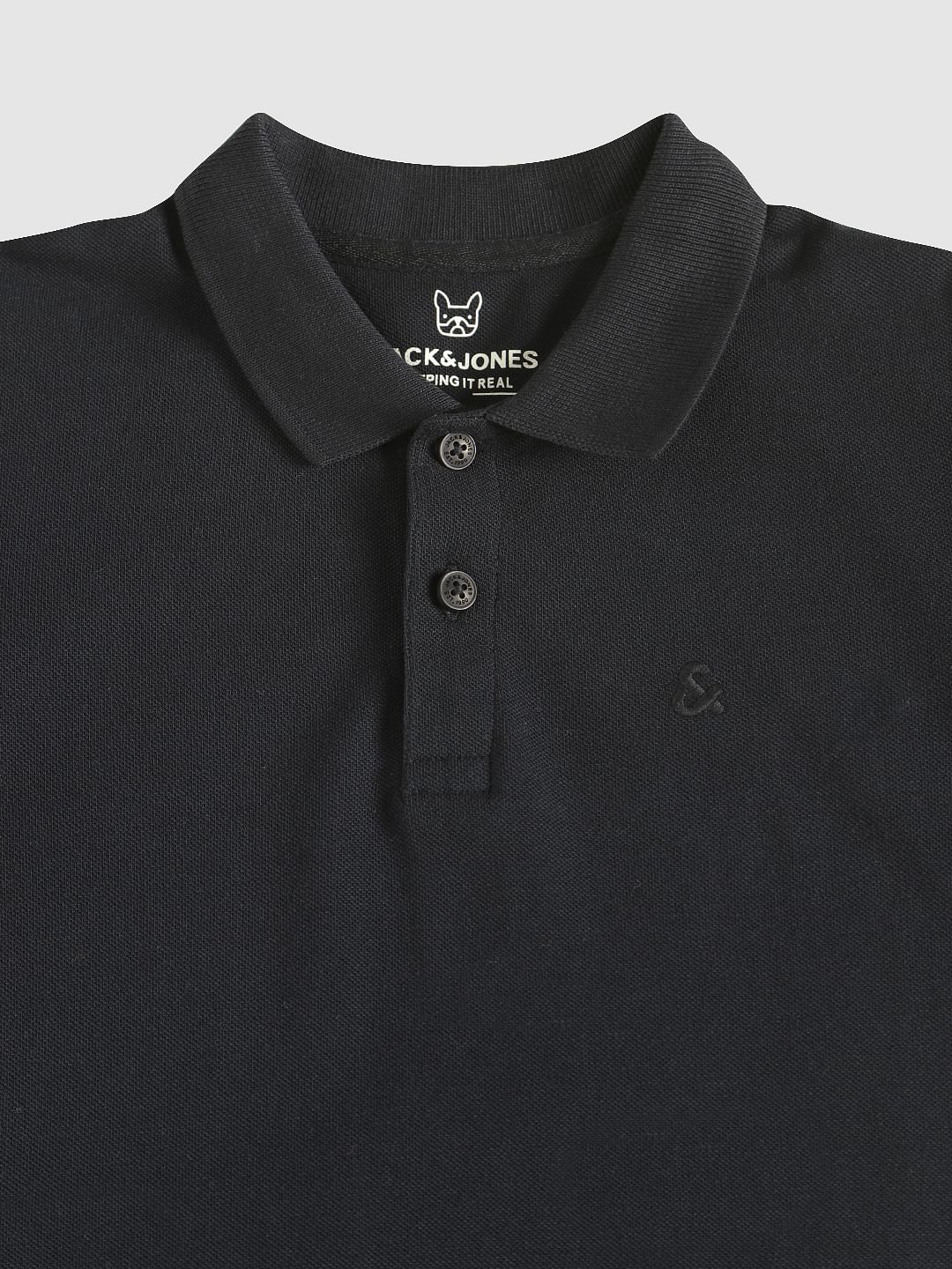 Boys Black Polo Neck T-Shirt