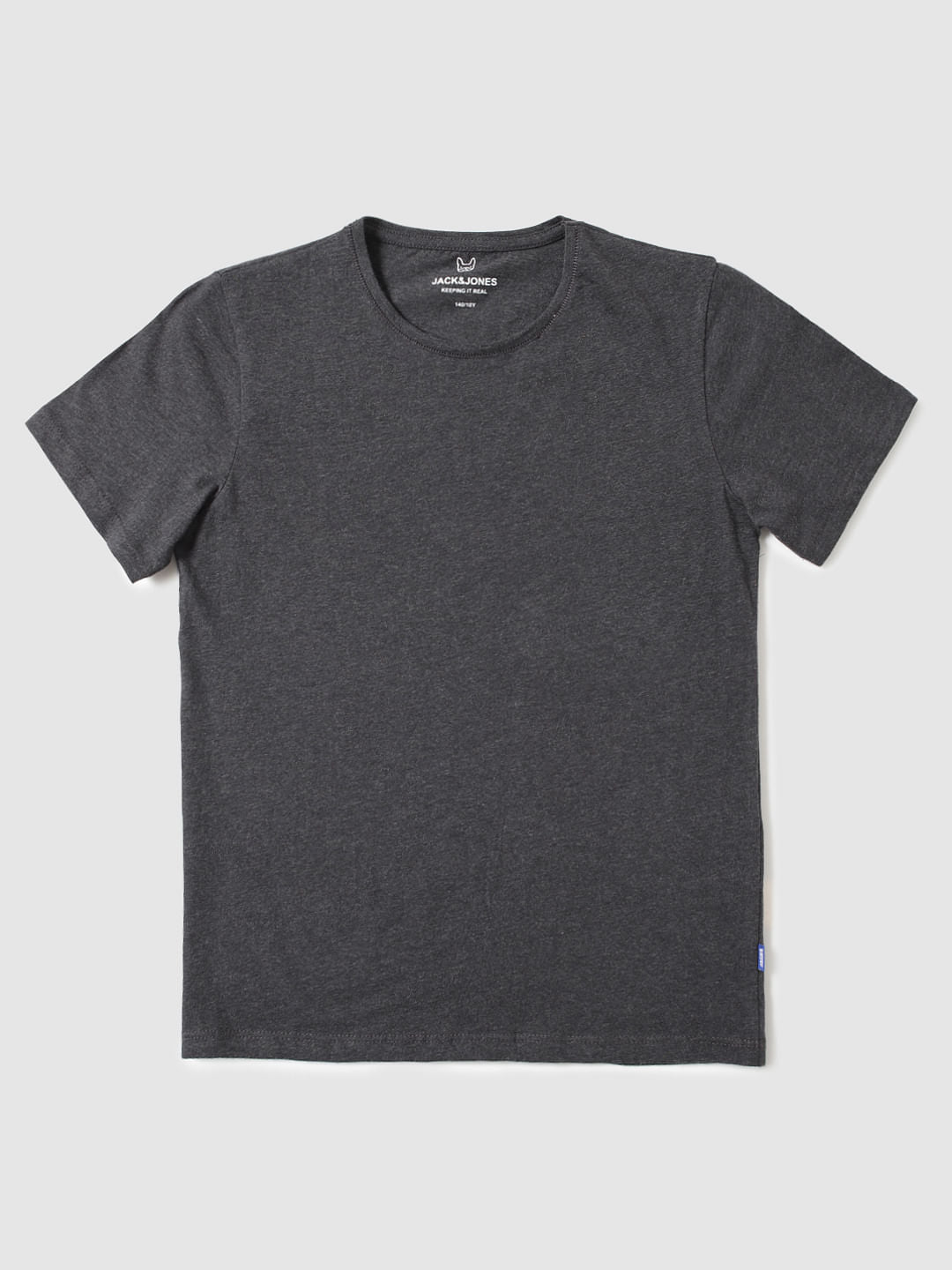 Boys Grey Slim Fit Crew Neck T-Shirt - 128/8Y