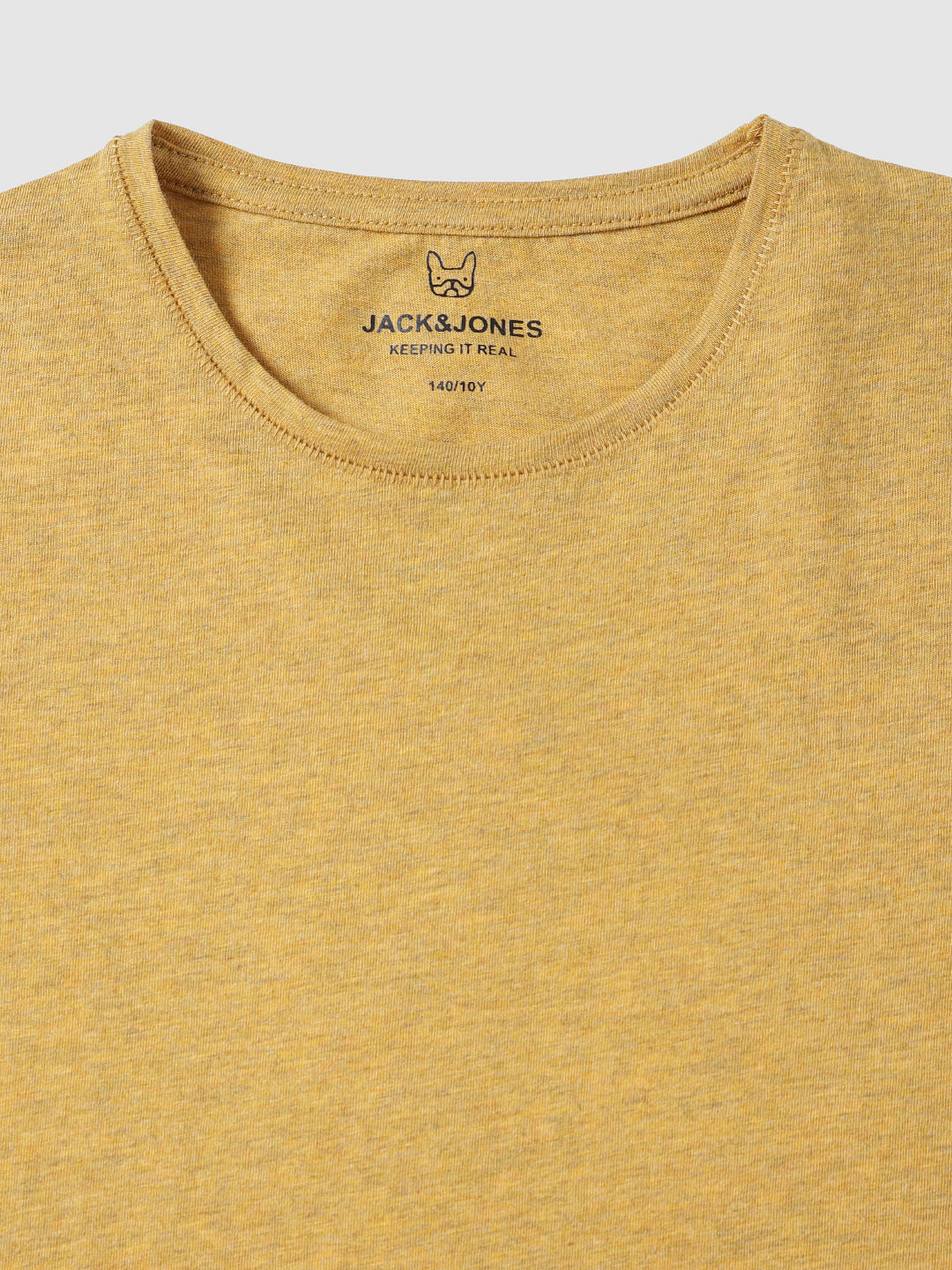 Boys Yellow Slim Fit Crew Neck T-Shirt