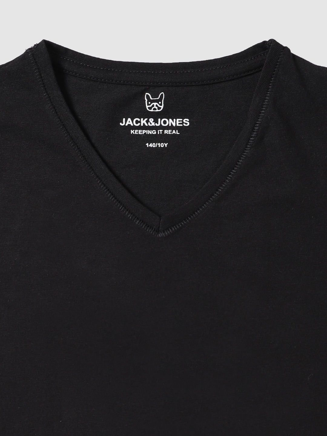 Boys Black Slim Fit Crew Neck T-Shirt