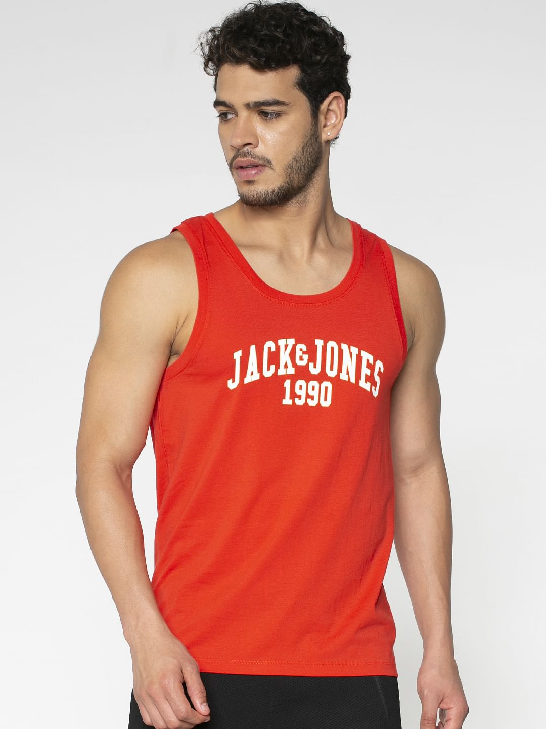 Red Text Print Vest - S