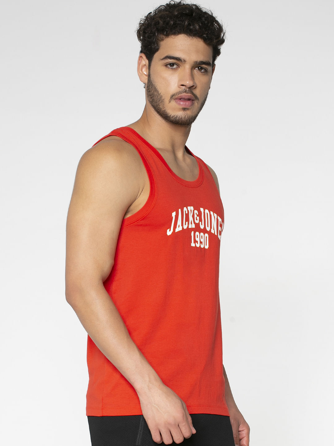 Red Text Print Vest