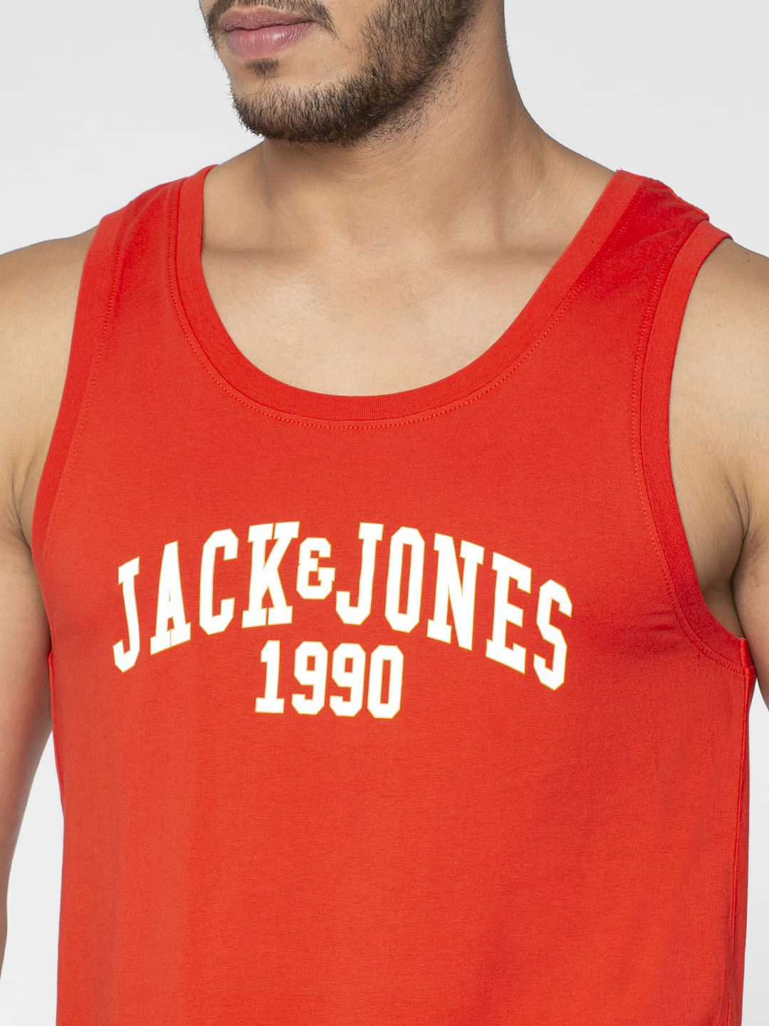 Red Text Print Vest