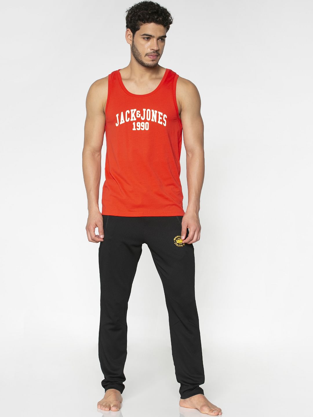 Red Text Print Vest