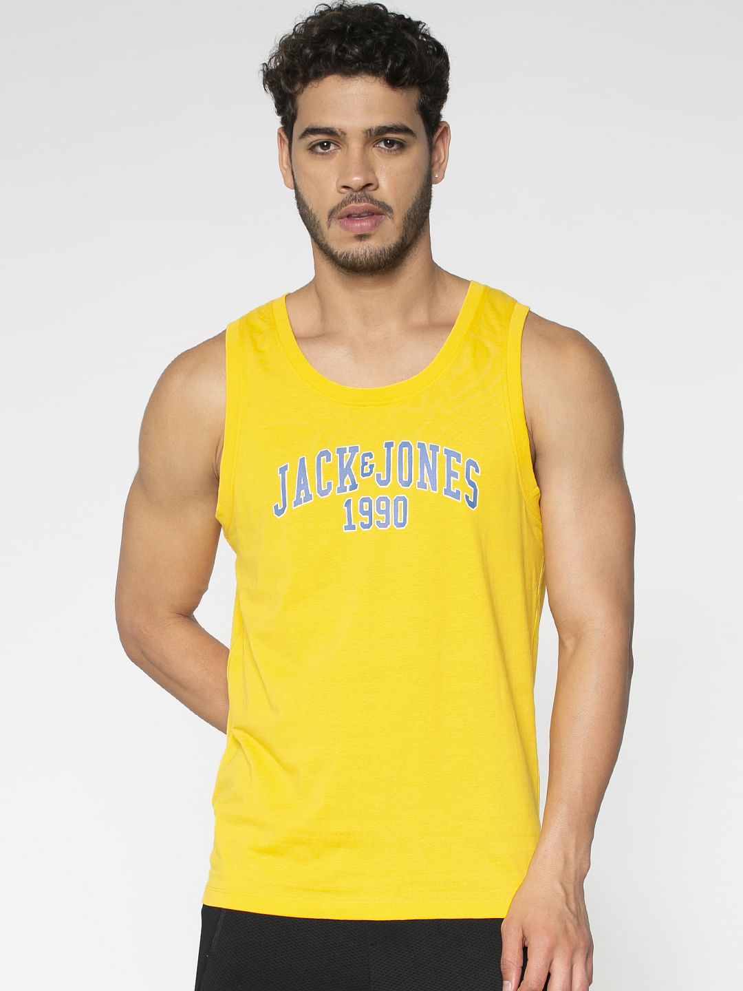Yellow Text Print Vest