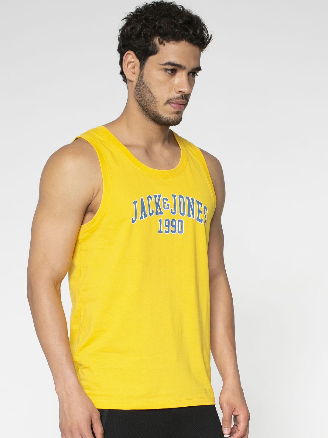 Yellow Text Print Vest