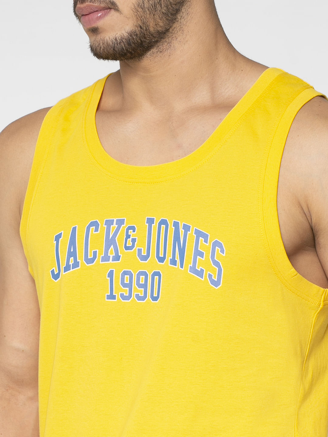 Yellow Text Print Vest