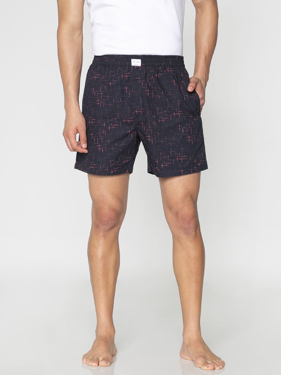 Navy Blue Printed Boxers