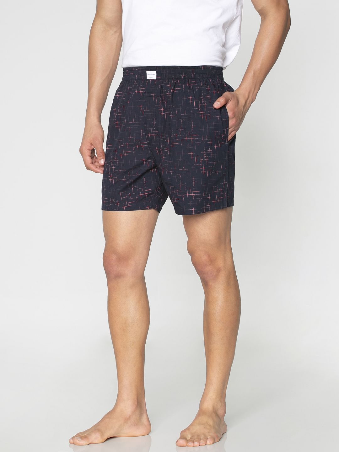 Navy Blue Printed Boxers