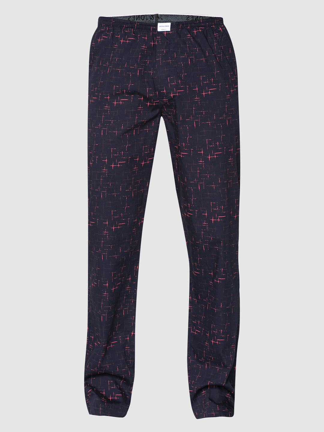 Navy Blue Checks Print Pyjama