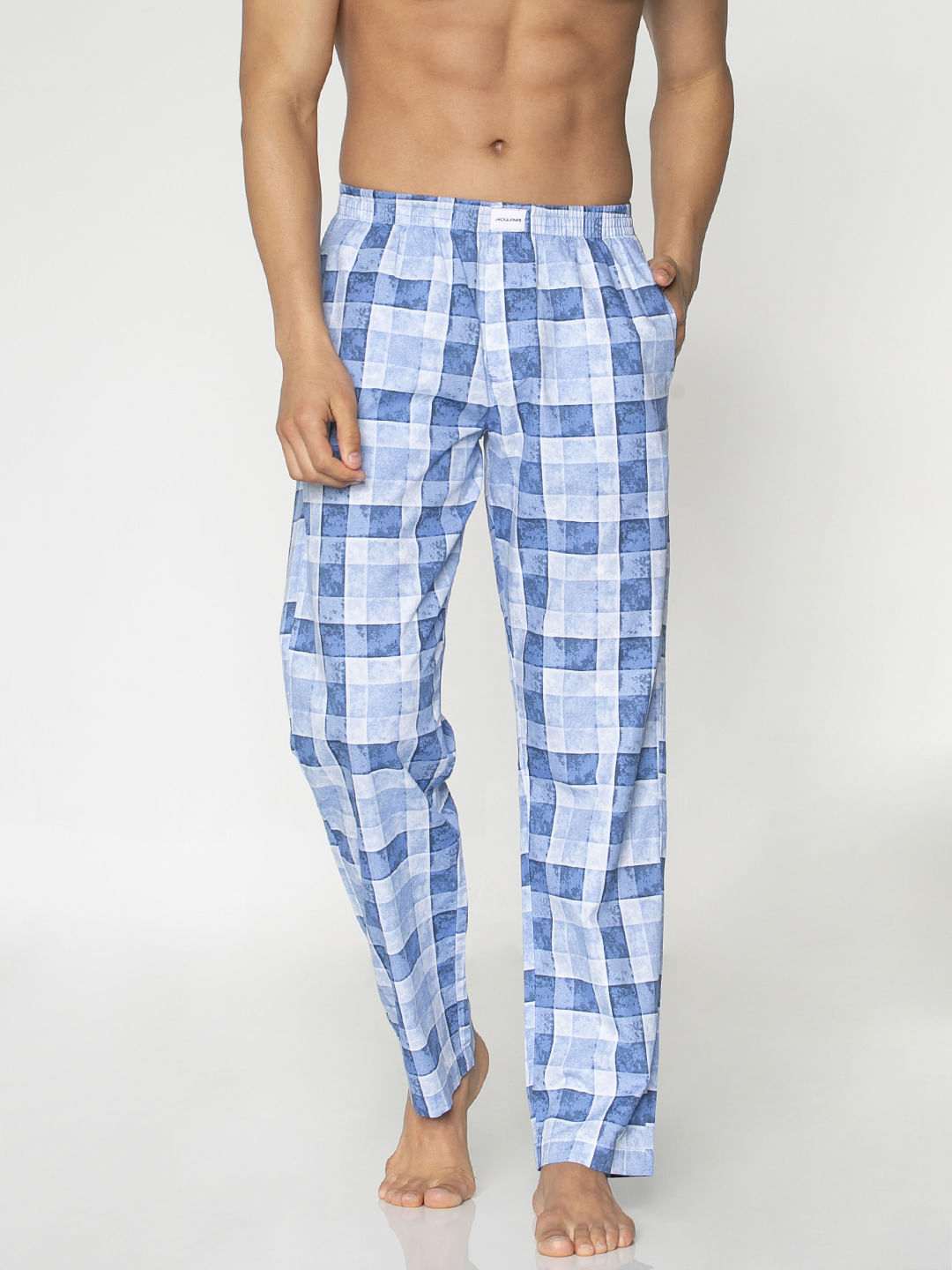 Blue Checks Print Pyjama - S