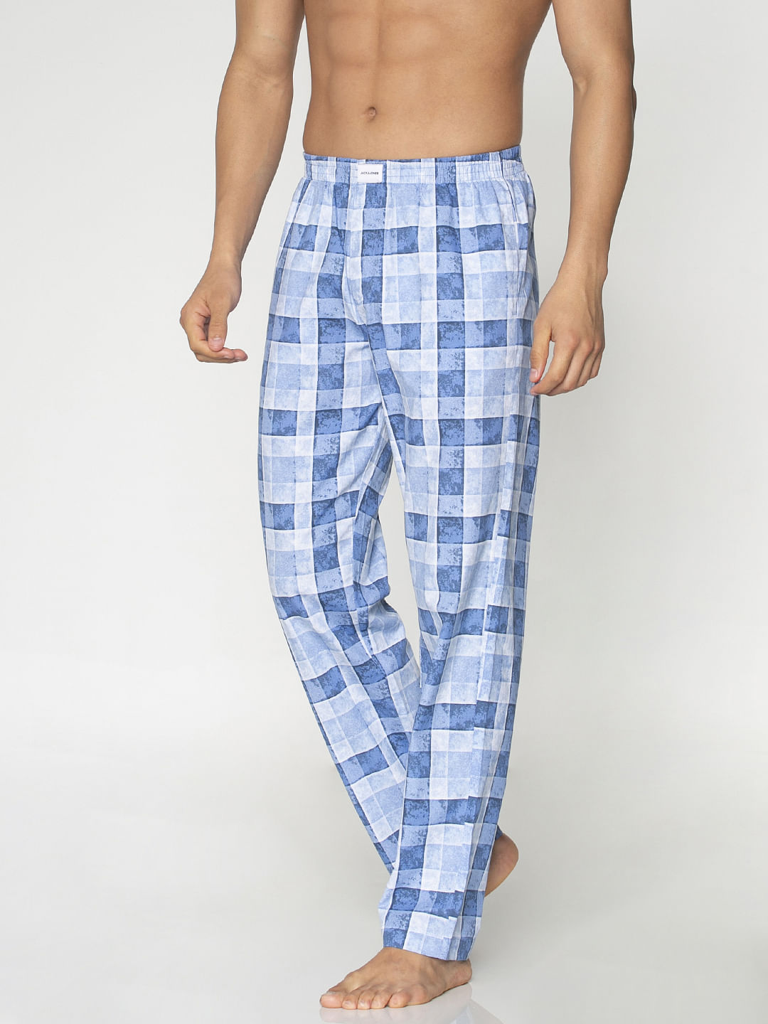 Blue Checks Print Pyjama