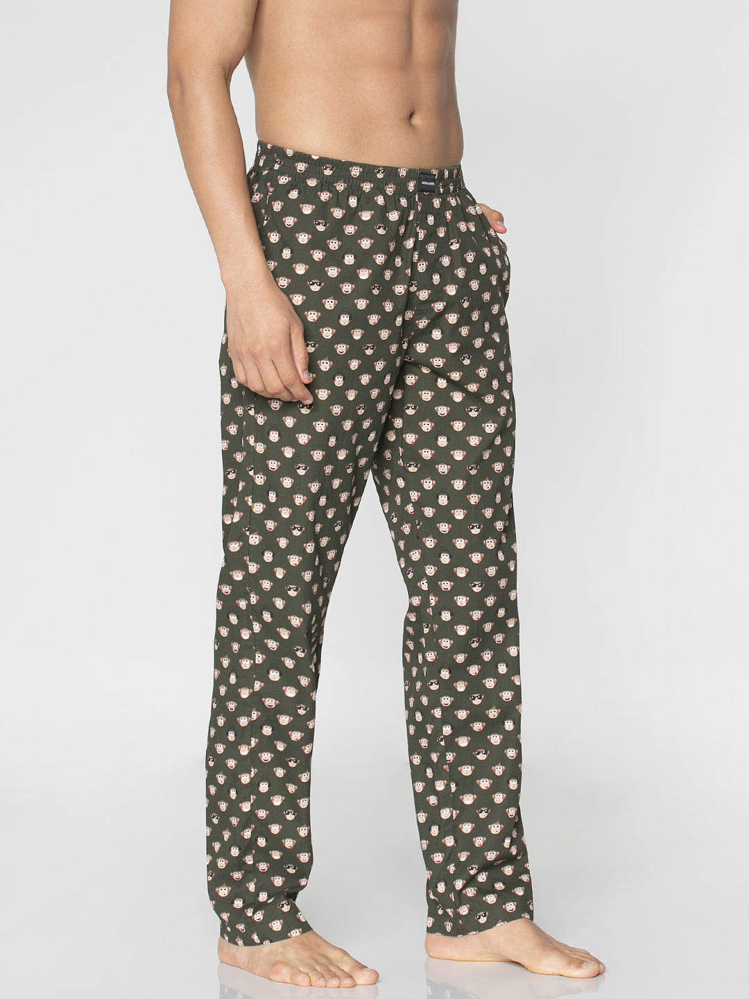 Green All Over Monkey Graphic Print Pyjama