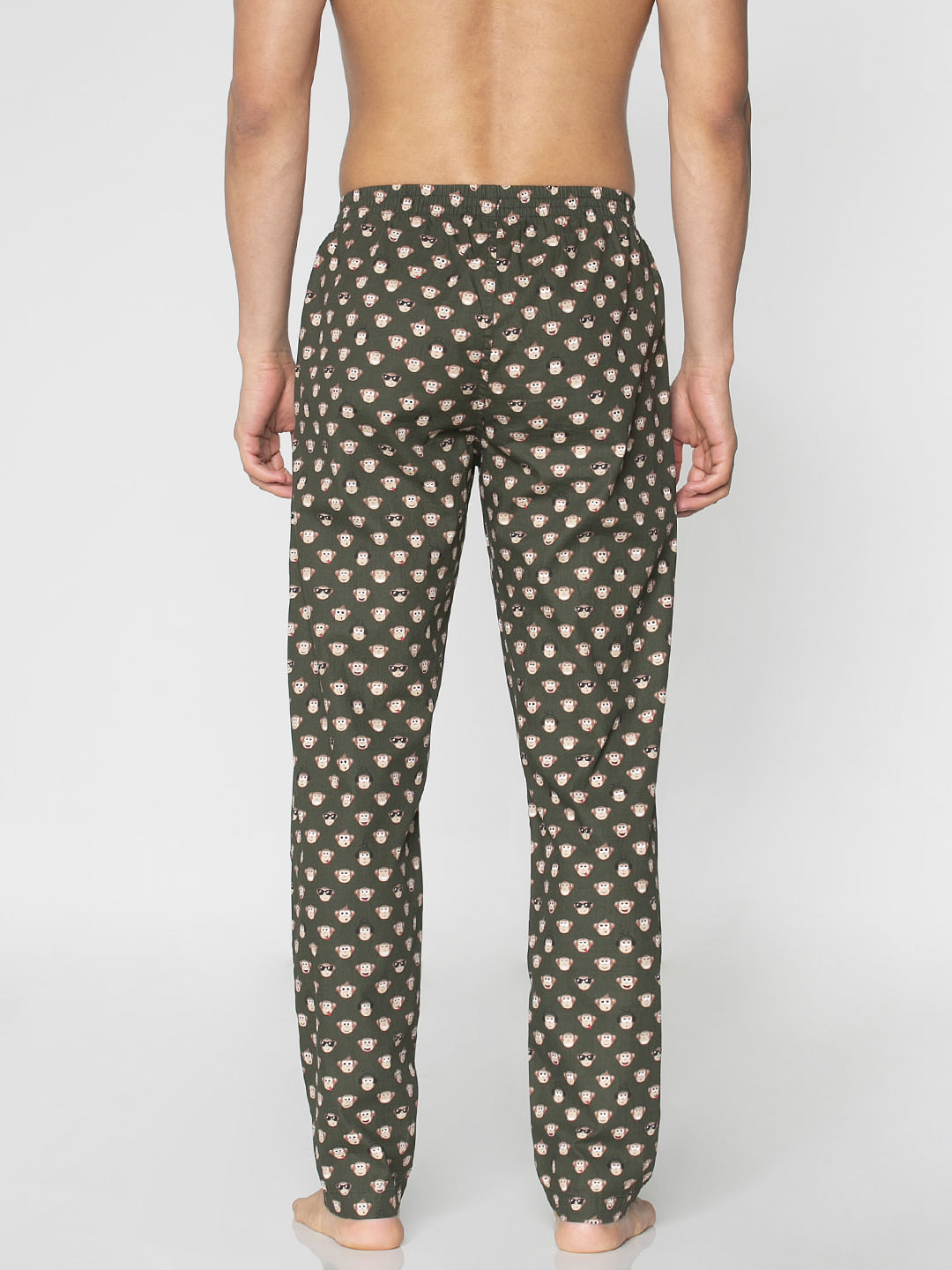 Green All Over Monkey Graphic Print Pyjama