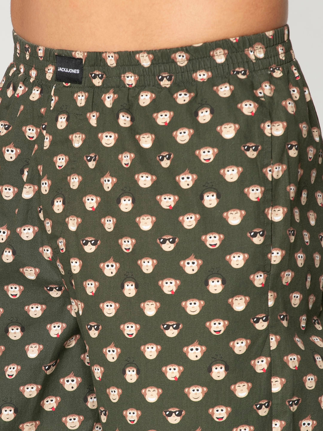 Green All Over Monkey Graphic Print Pyjama