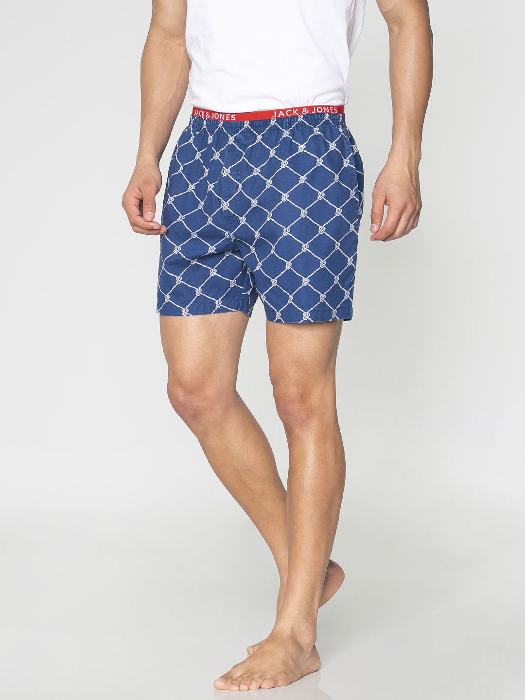 Blue All Over Knot Print Boxers