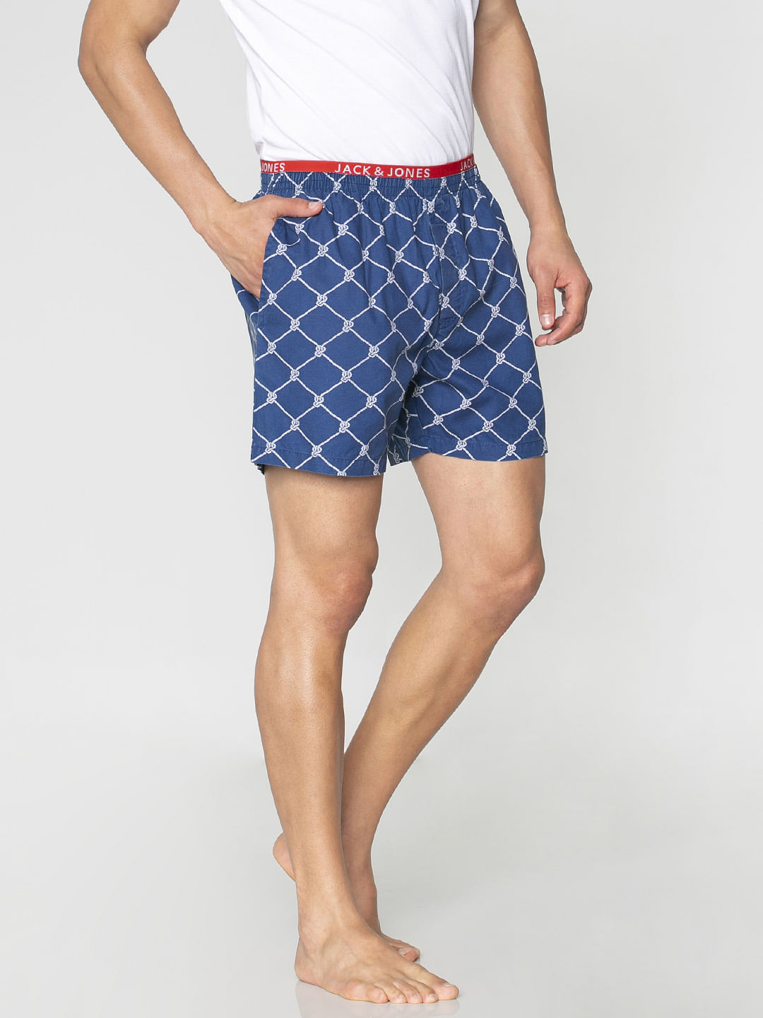 Blue All Over Knot Print Boxers