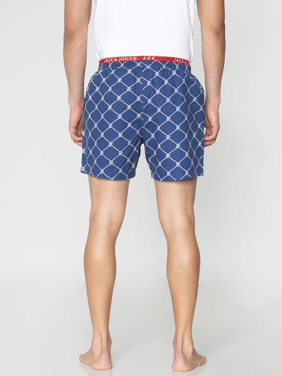Blue All Over Knot Print Boxers