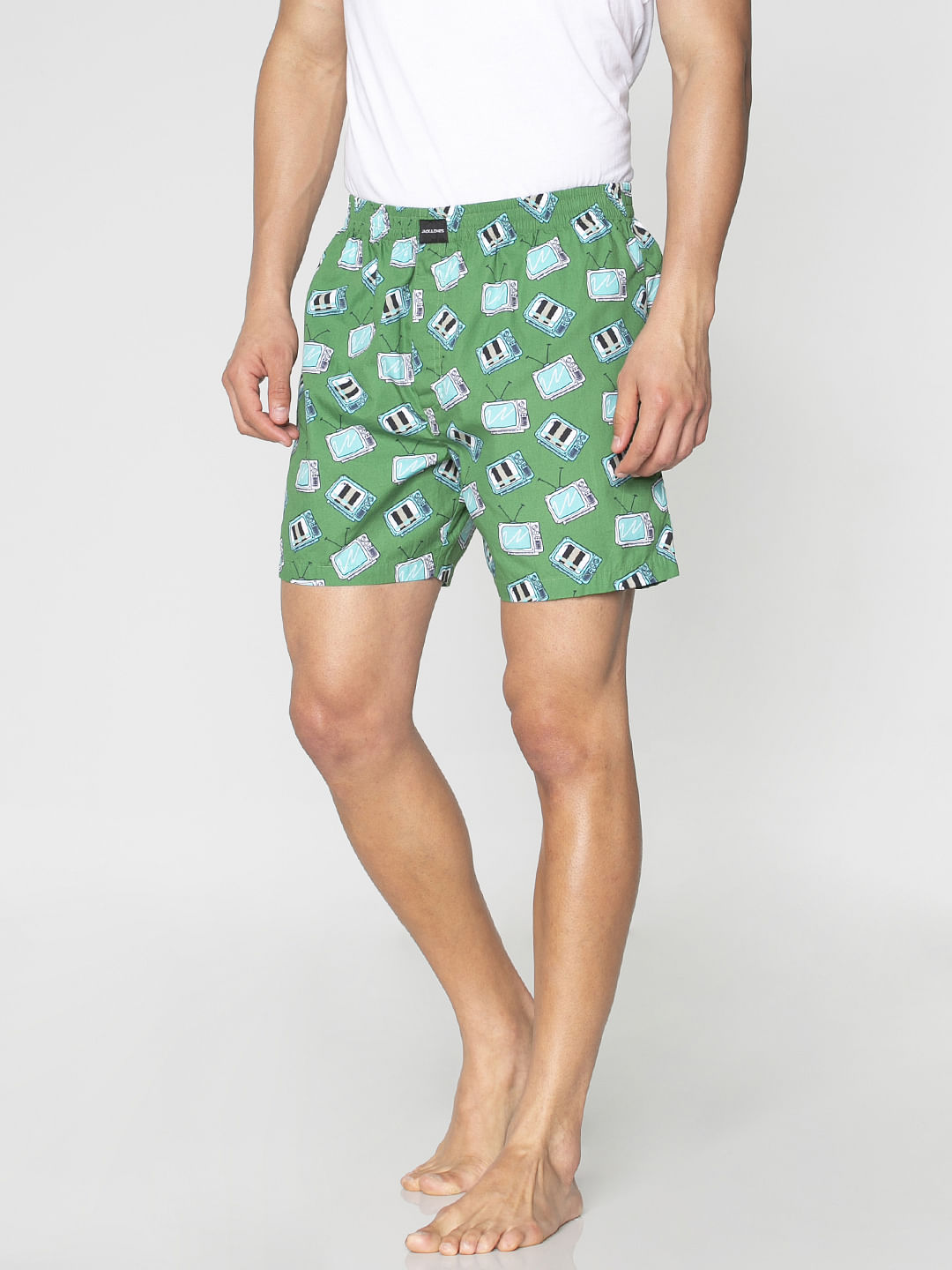 Green All Over Television Graphic Print Boxers