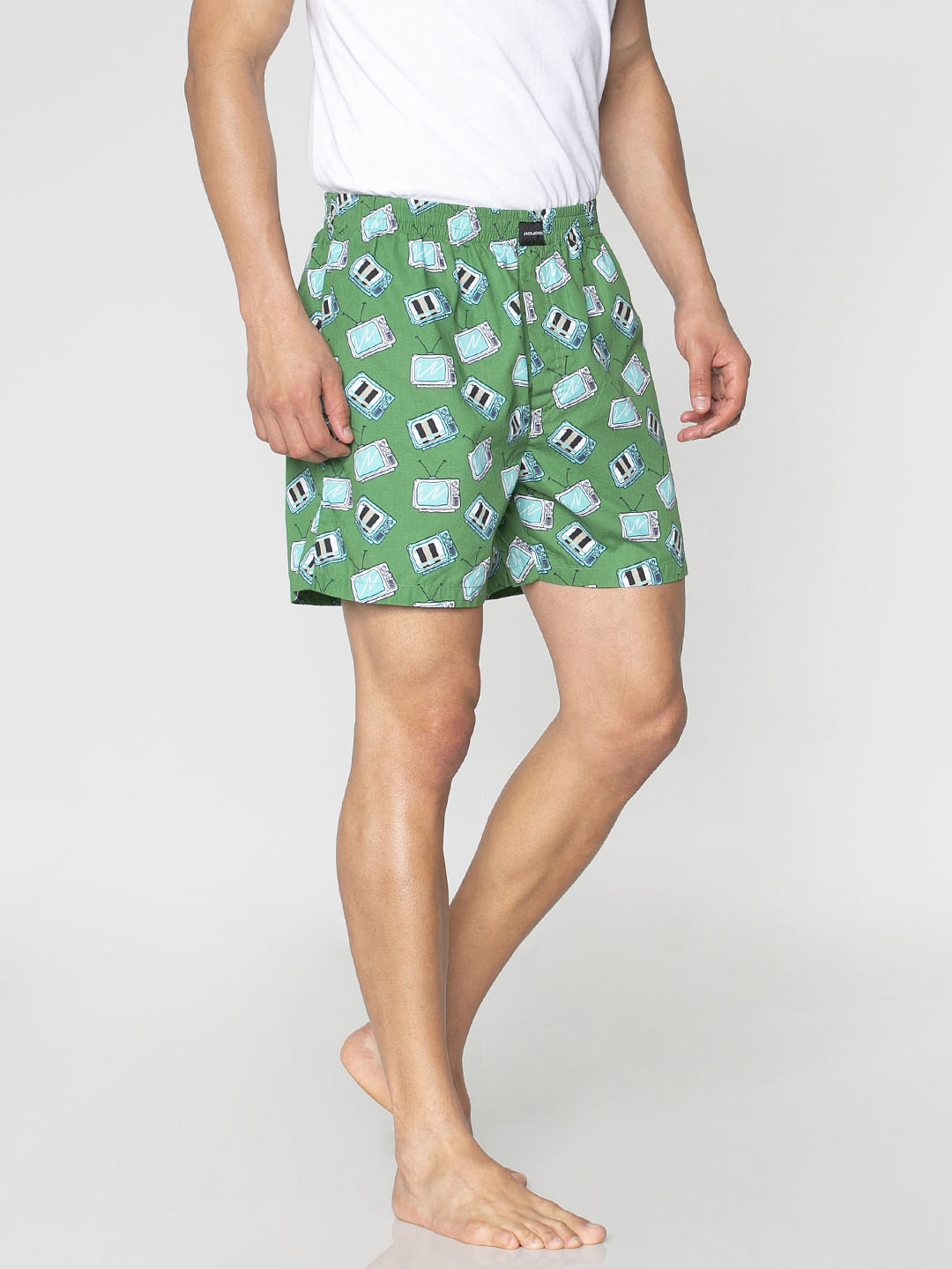 Green All Over Television Graphic Print Boxers