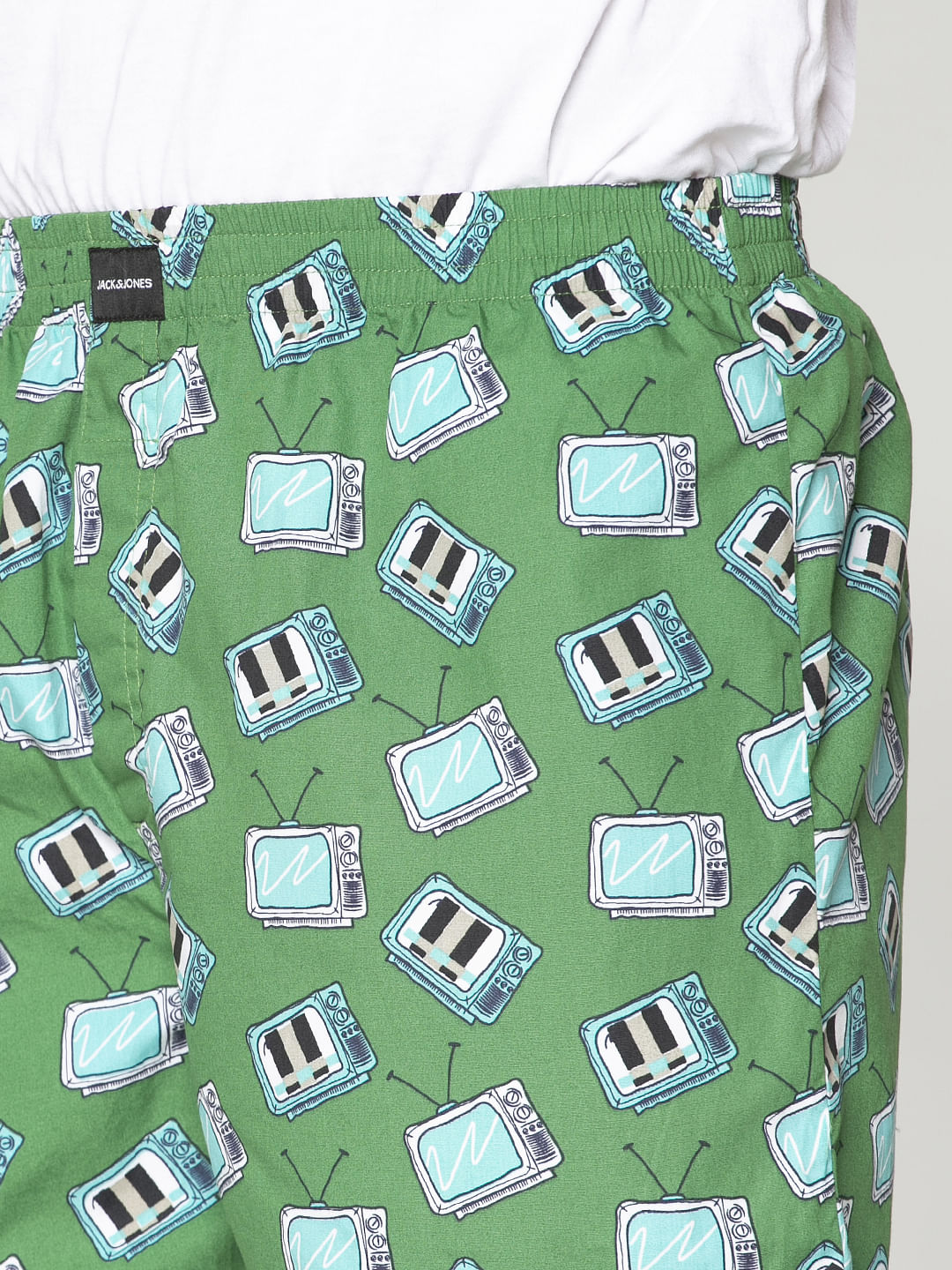 Green All Over Television Graphic Print Boxers
