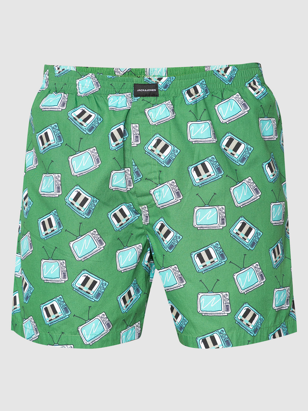 Green All Over Television Graphic Print Boxers