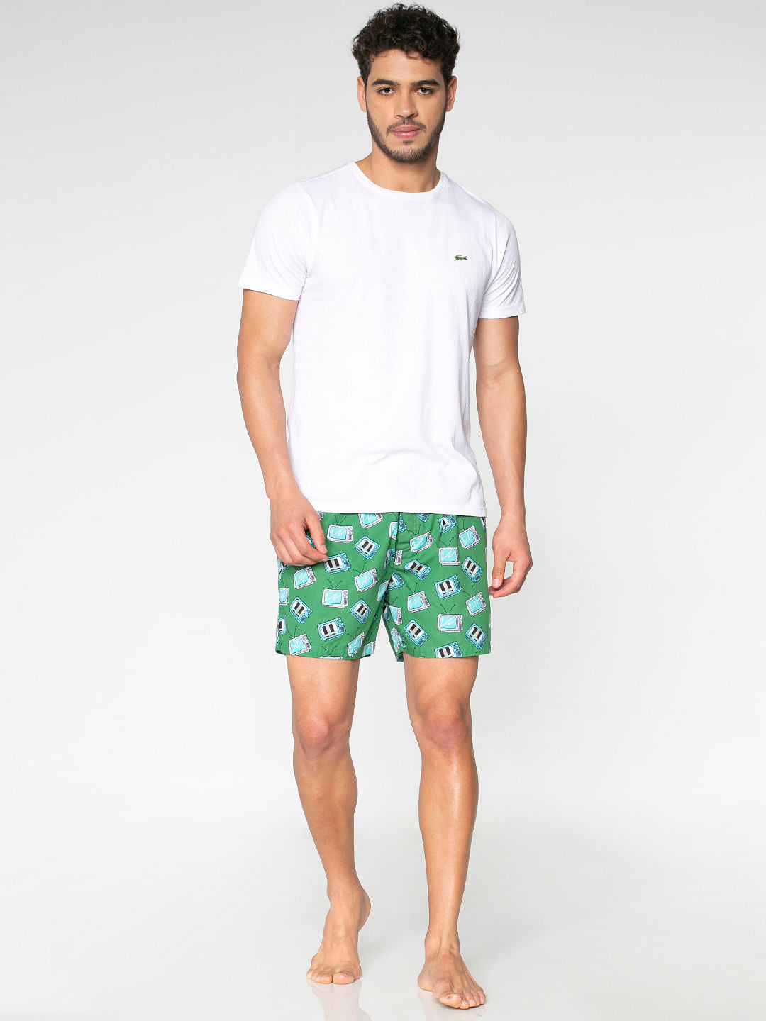Green All Over Television Graphic Print Boxers