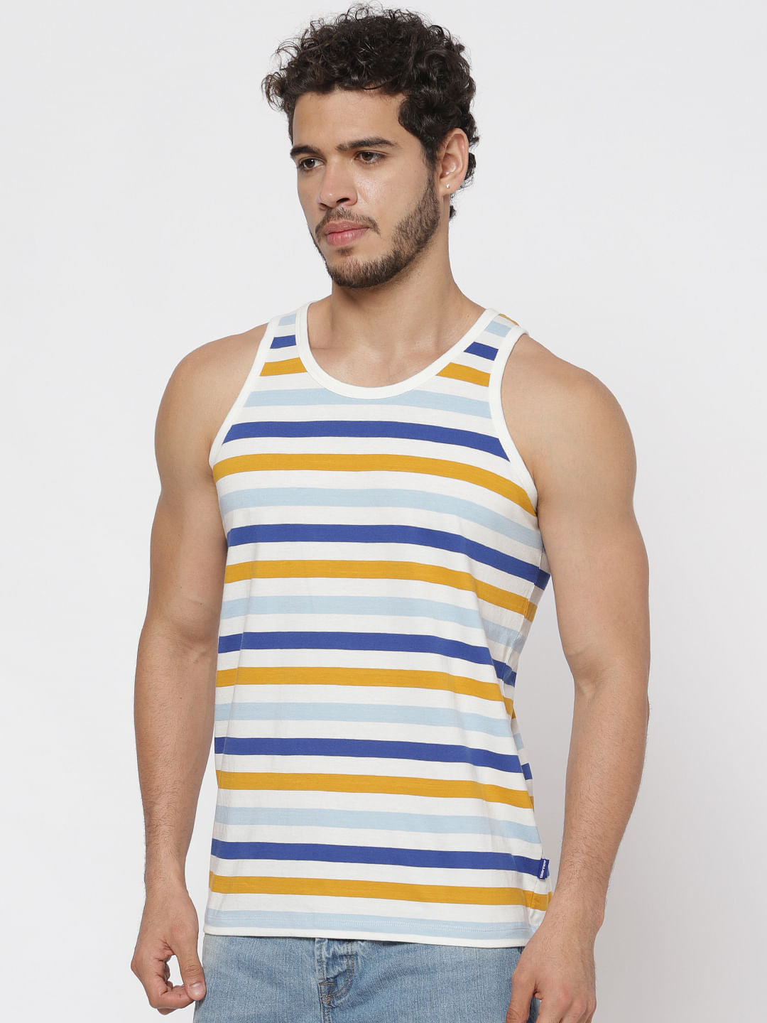 White Striped Tank Top