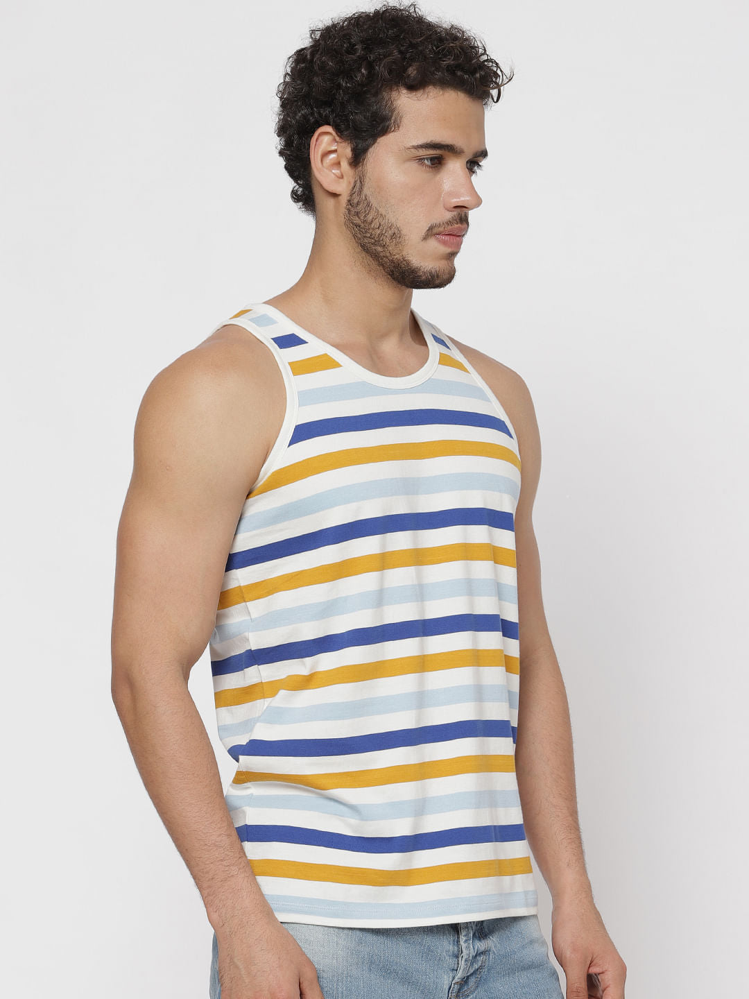 White Striped Tank Top