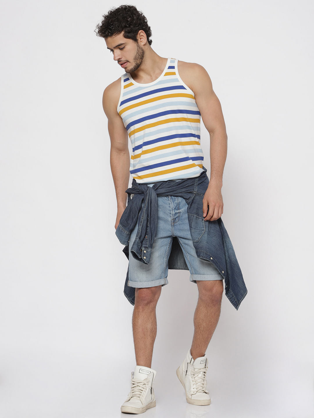 White Striped Tank Top
