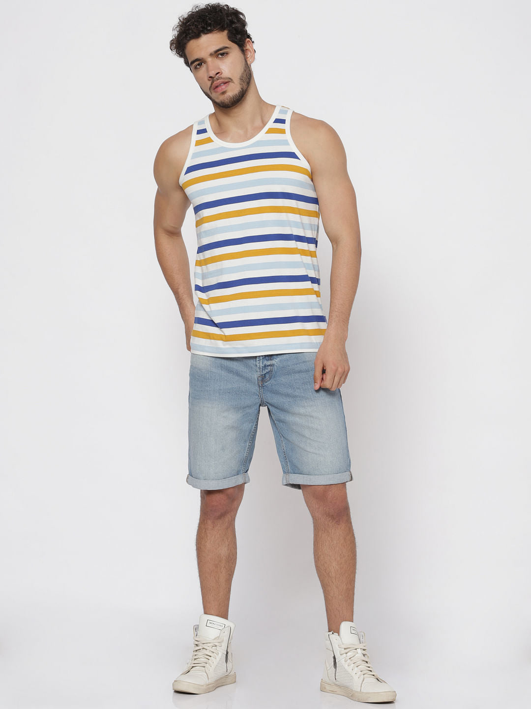 White Striped Tank Top