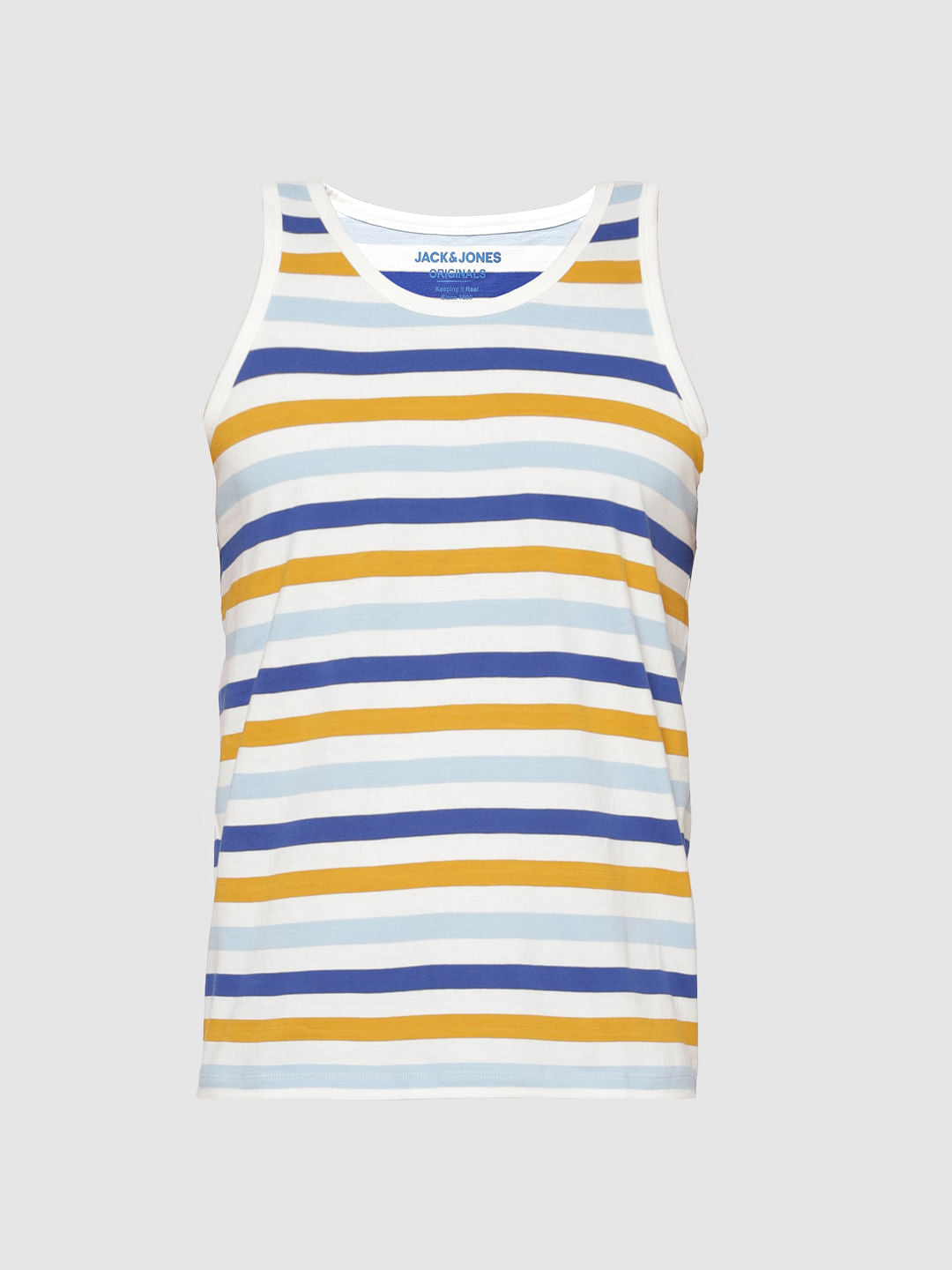 White Striped Tank Top