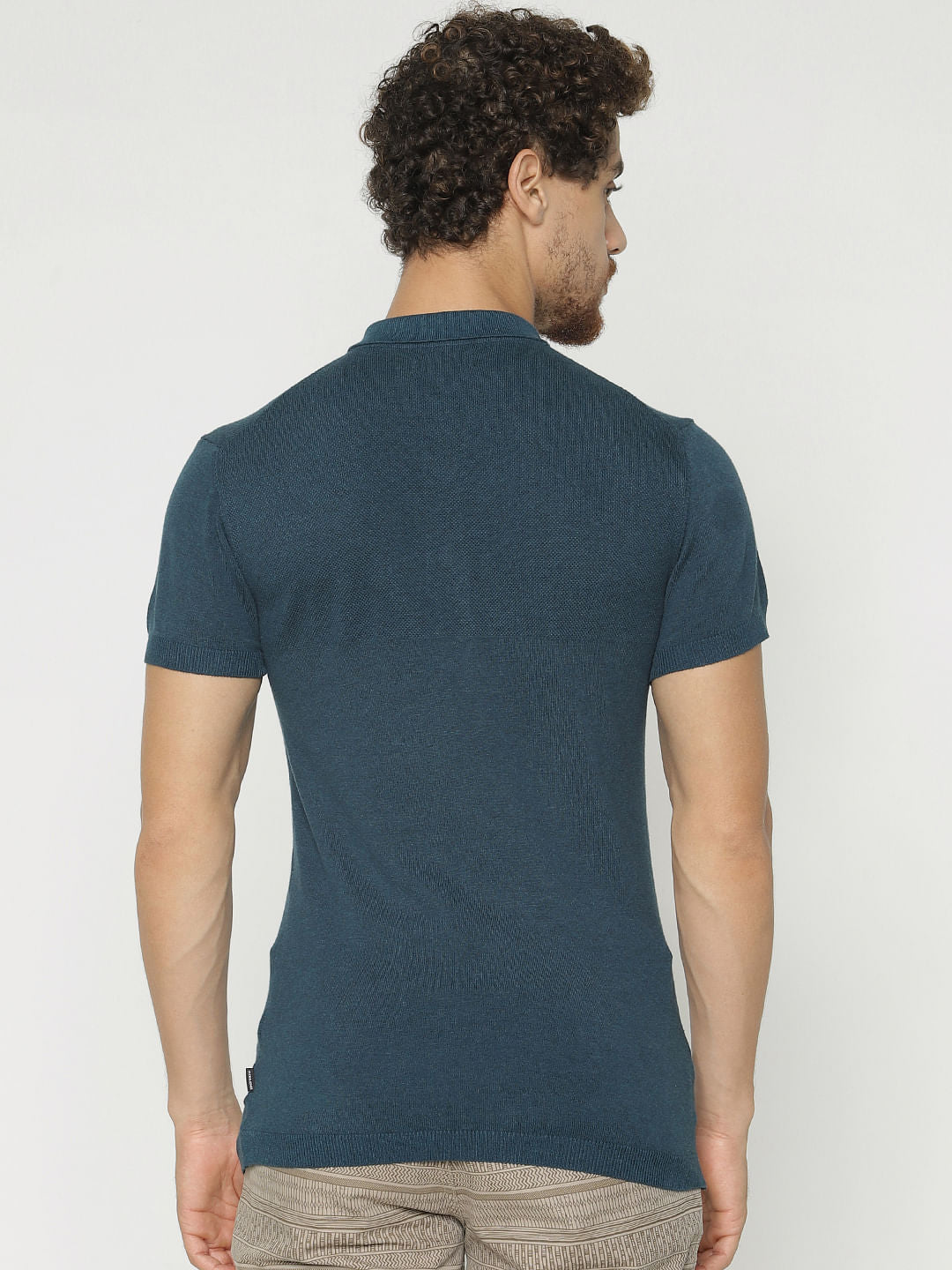 Teal Polo Neck T-Shirt