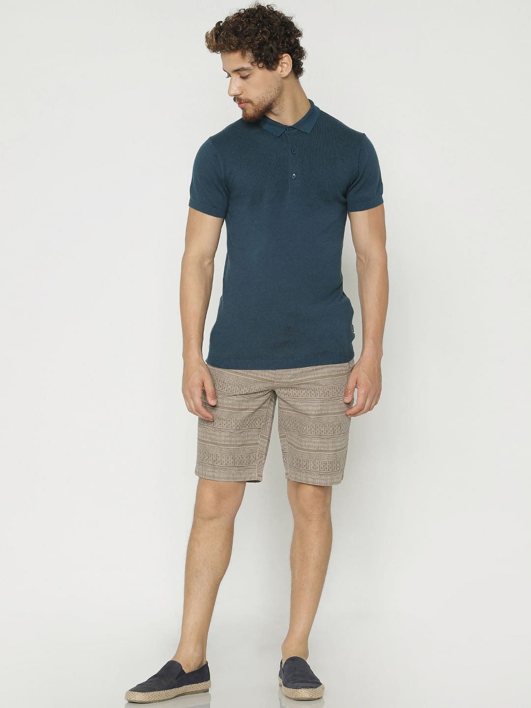 Teal Polo Neck T-Shirt