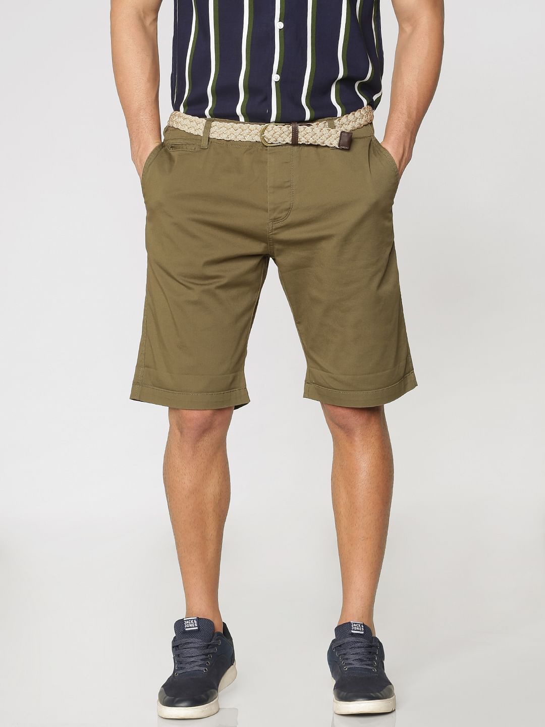 Green Chino Shorts - S