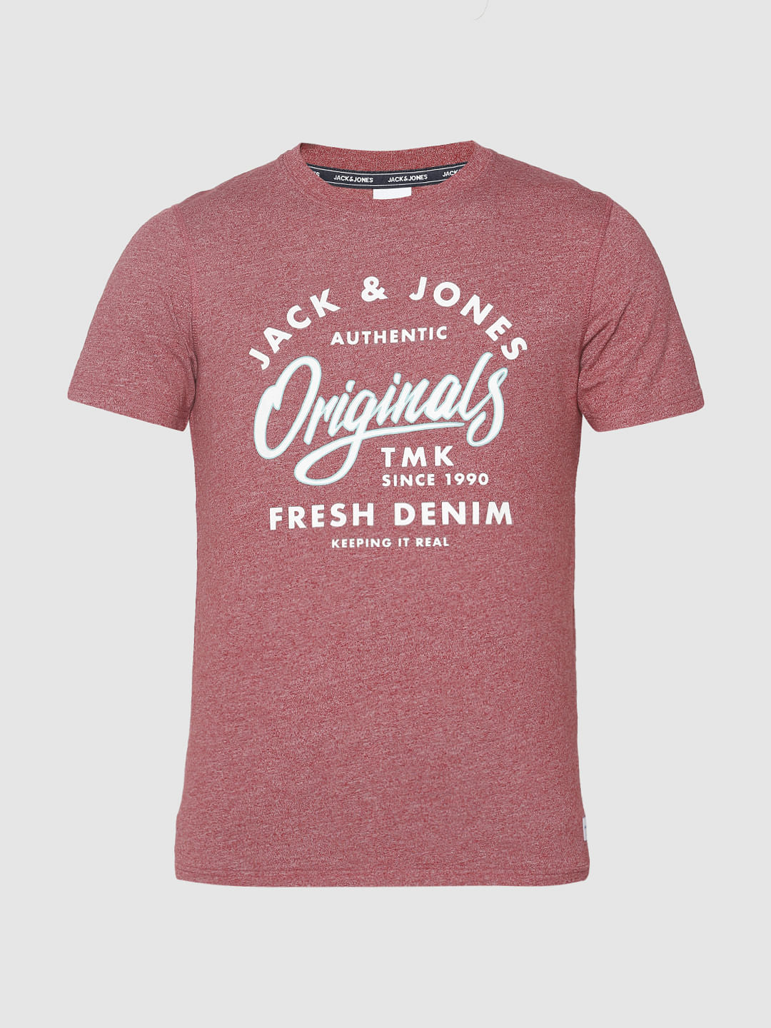 Red Logo Print Crew Neck T-Shirt