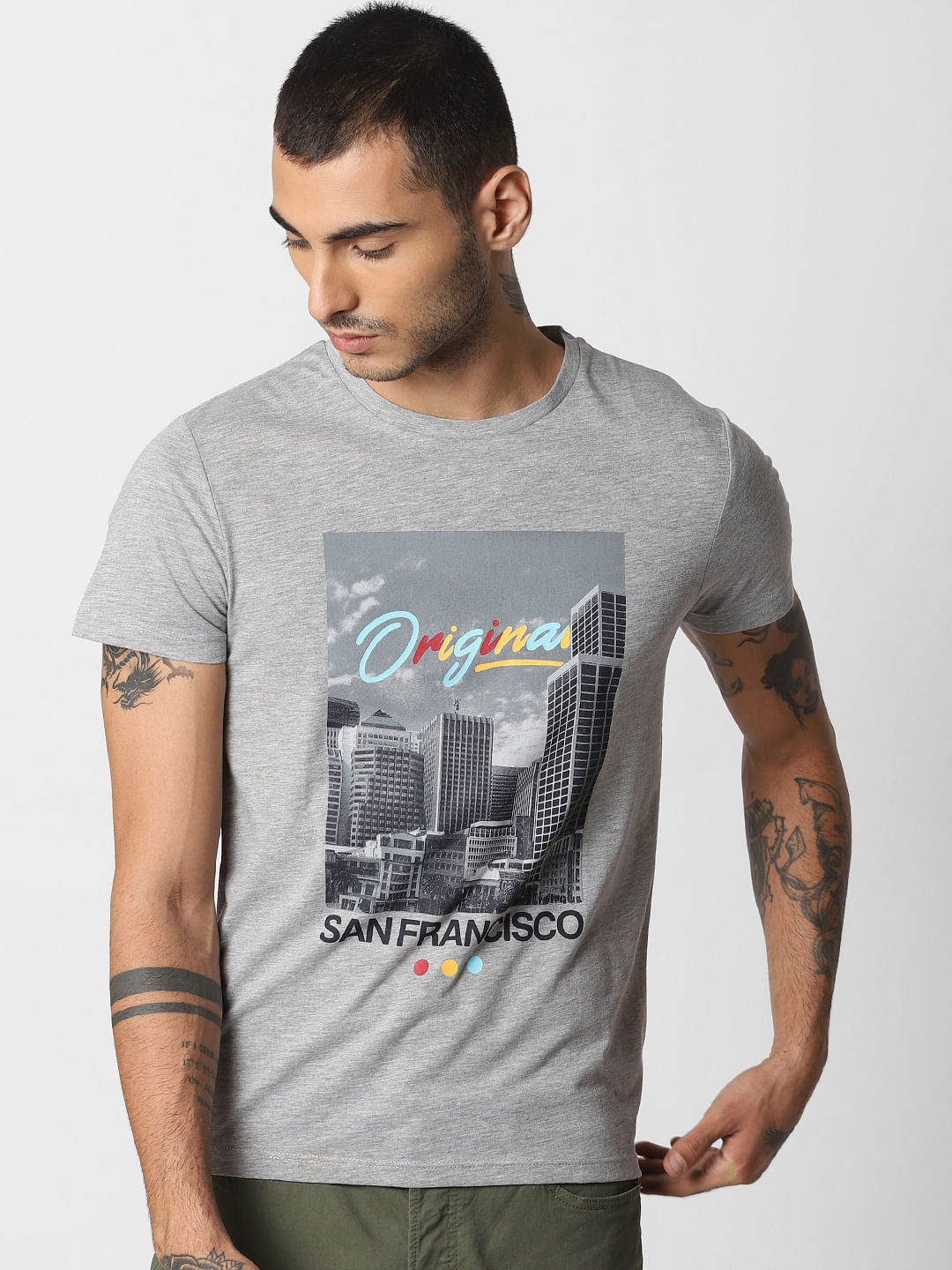 Grey City Landscape Crew Neck T-Shirt