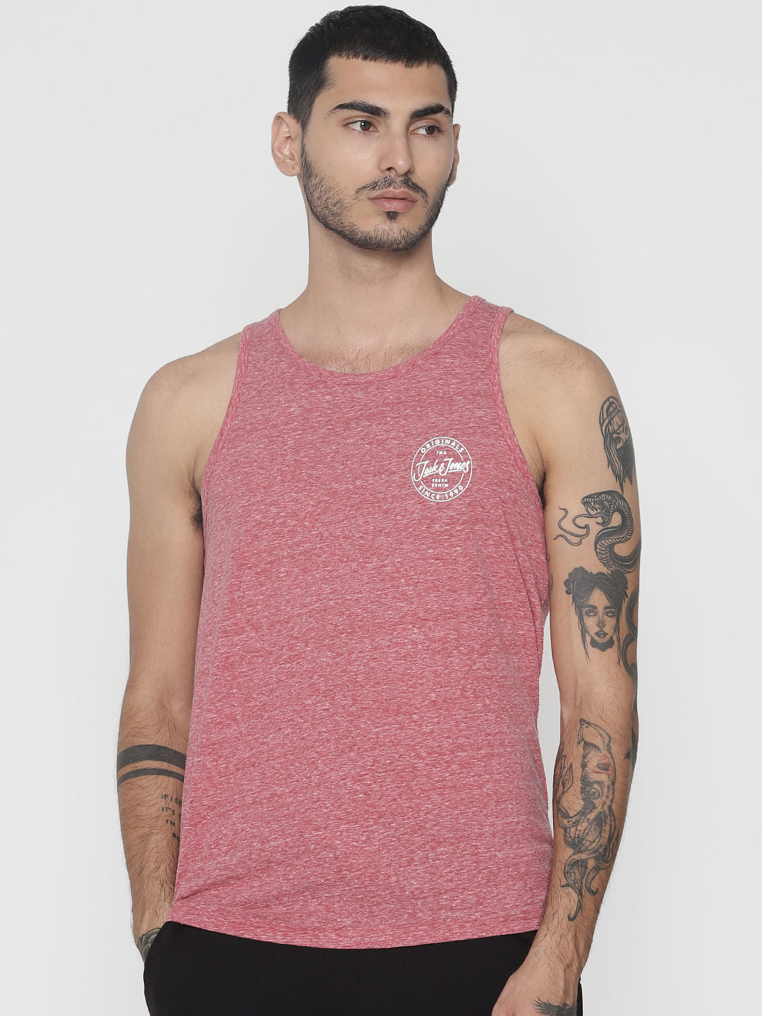 Red Logo Print Vest - S