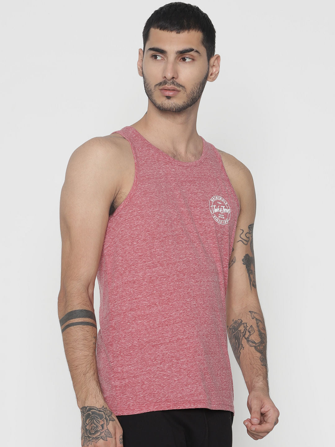 Red Logo Print Vest