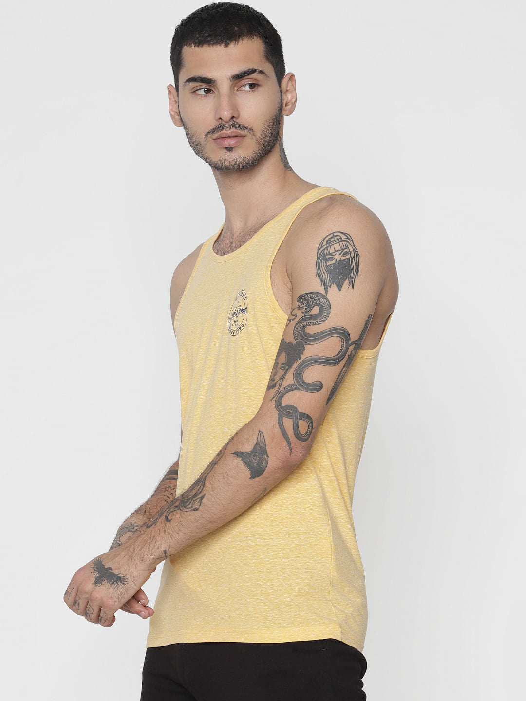 Yellow Logo Print Vest