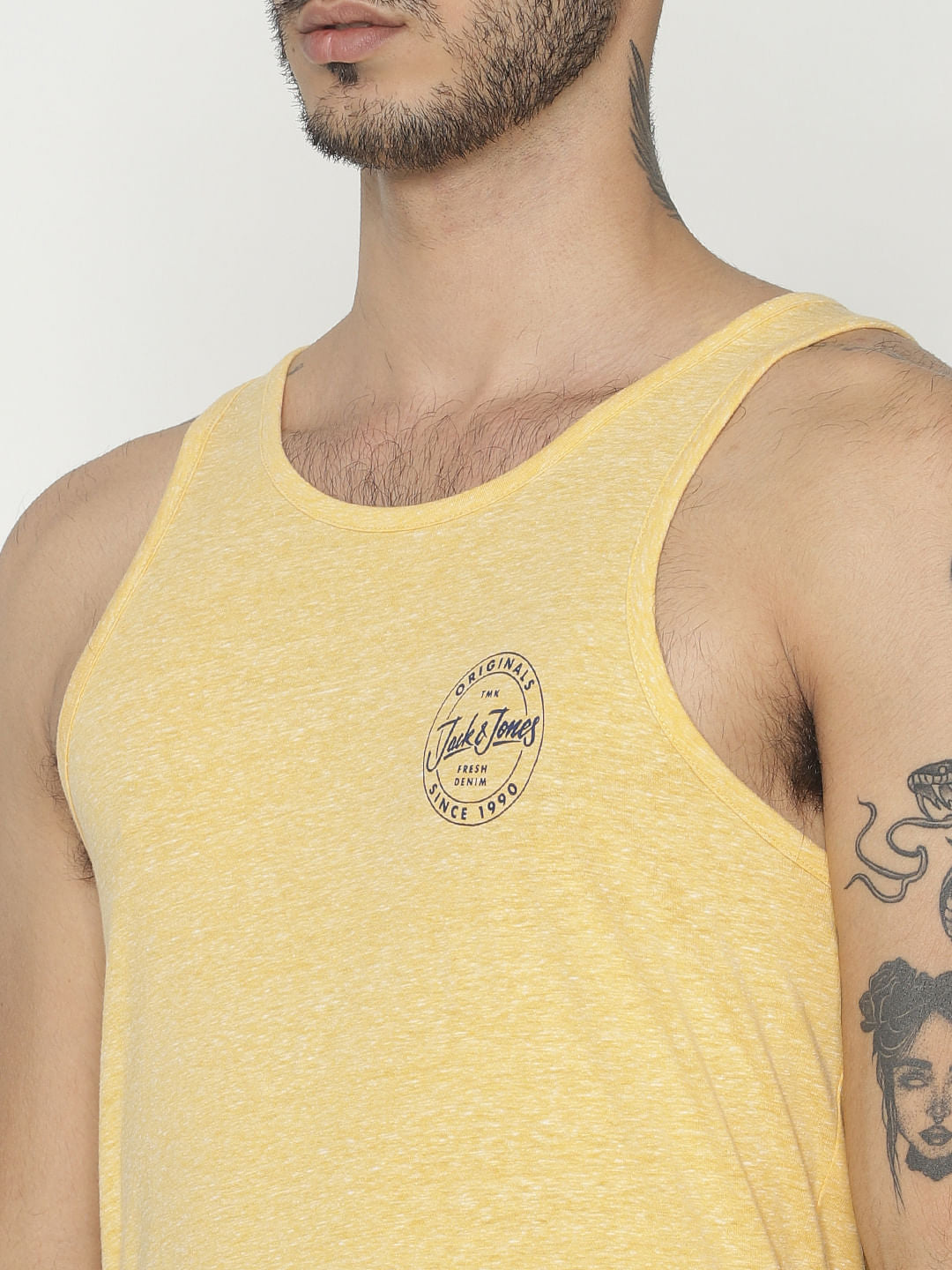 Yellow Logo Print Vest