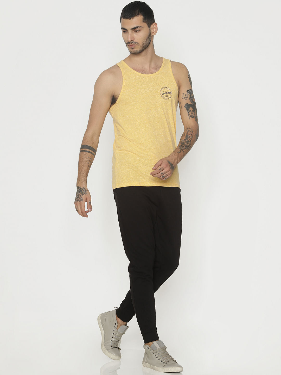 Yellow Logo Print Vest